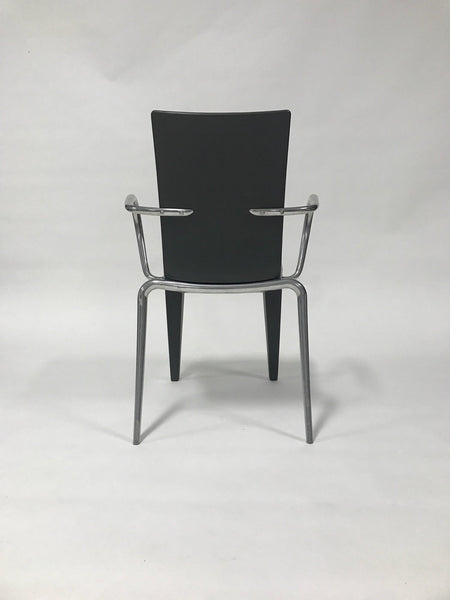 Gray plastic and aluminum Louis XX armchair designed by Philippe Starck