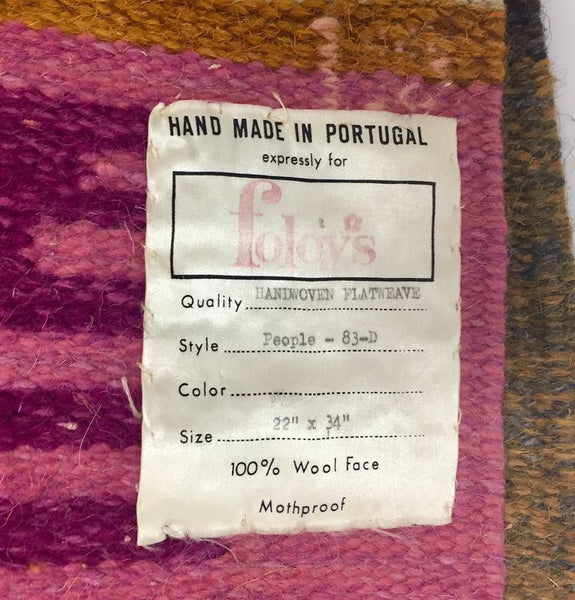 Handwoven midcentury tapestry