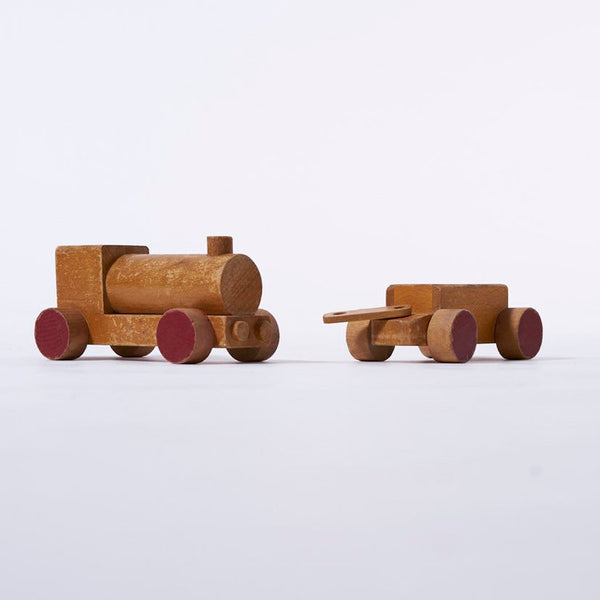 Vintage 4 piece wood train made in Denmark