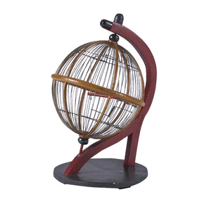 Vintage Bauhaus style wood and wire globe birdcage