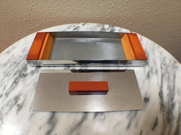 Vintage Chase bakelite and chrome cigarette box
