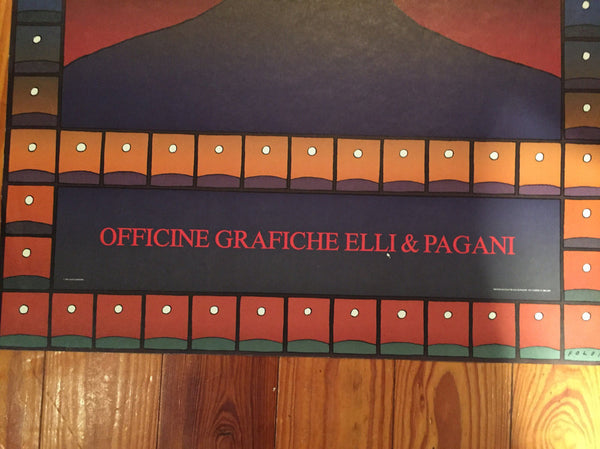 Vintage Folon poster “Officine Grafiche Elli & Pagani” 1978 Alice Editions