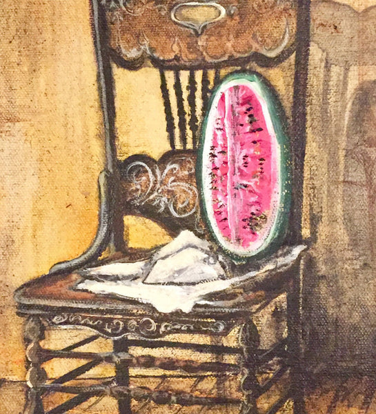 Vintage folksy still life painting