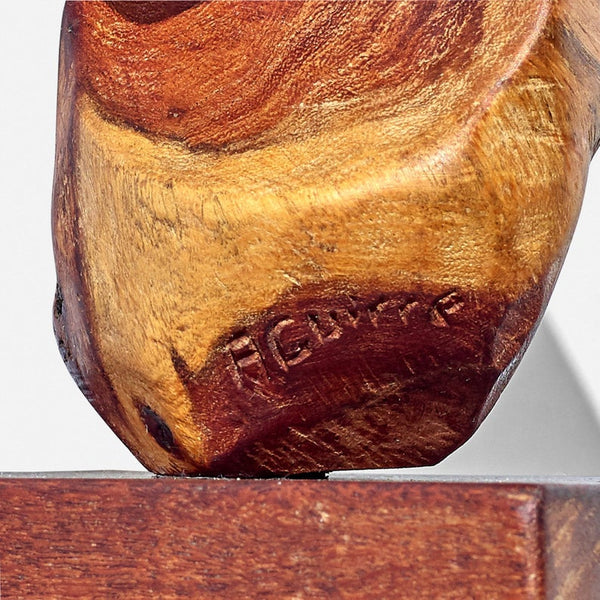 Vintage hand carved wood bust / sculpture signed Aguirre