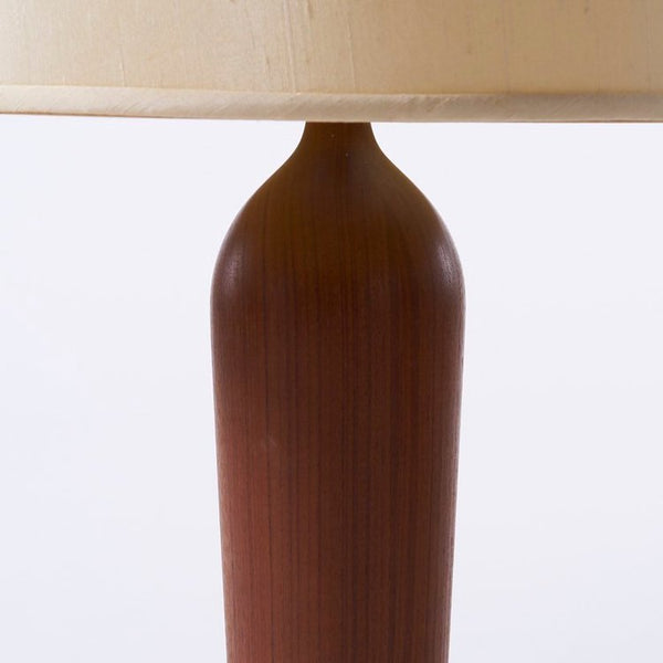 Danish turned wood table lamp