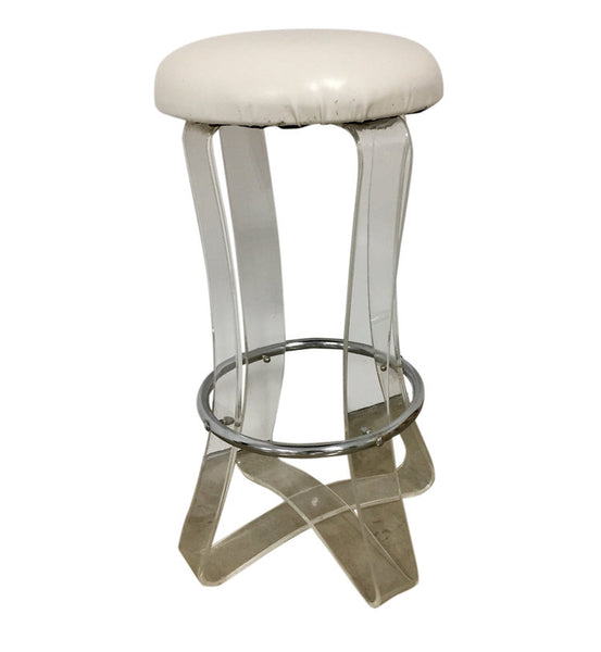 Lucite ribbon barstool