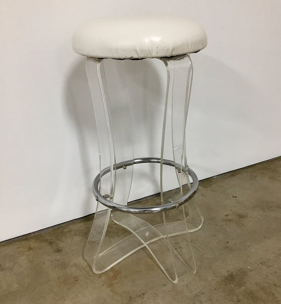 Lucite ribbon barstool