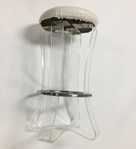 Lucite ribbon barstool