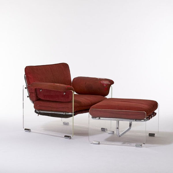 Vintage mid century modern Pace Collection Artgenta lucite/acrylic lounge chair