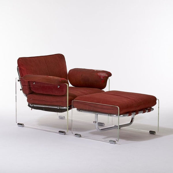 Vintage mid century modern Pace Collection Artgenta lucite/acrylic lounge chair